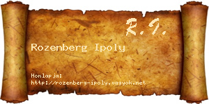 Rozenberg Ipoly névjegykártya